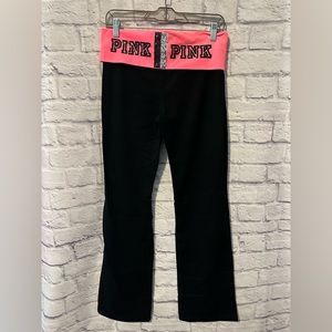 PINK Victoria’s Secret Classic Bling Fold Over Yoga Boot Cut , Never Worn